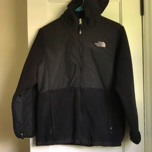 Girls xl black the north face jacket with hood